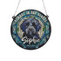 Labradoodle Black Memorial Stained Glass Effect Suncatcher